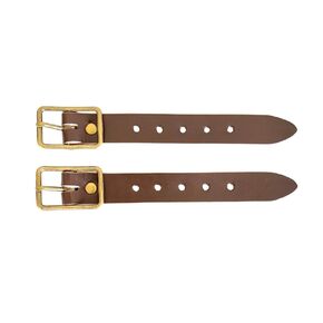 Kilt Extenders Dark Brown Leather Antique Brass Buckle (1 inch, 2pc.)