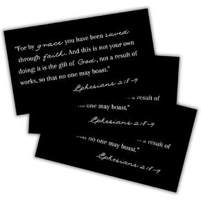 Ephesians 2:8-9 Bible Verse By Grace Through Faith Not Works You Have Been Saved 30pk 2x3.5" NIV Scripture Baptism Gift Cards Baptist