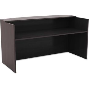 Alera ALE Valencia Series Reception Desk w/Counter,71w x 35 1/2d x 42 1/2h, Espresso