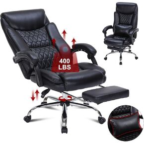 400lbs Reclining Executive Office Chair with Foot Rest,Big and Tall Ergonomic Office Chair with,Home Office Desk Chairs for Heavy People (Khaki)