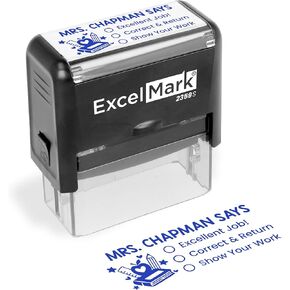 Excelmark Figuredized Teacher Stamp - ختم كتاب المعلم - متوفر في 11 لونًا (متوسط)