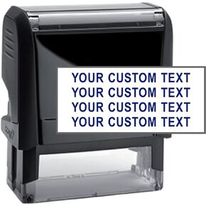 Custom 4 Line Address Stamp - 20 Font Options - Self-Inking Address Stamp (4 Line Stamp) Up to 4 Lines of Custom Text | Multiple Ink Color Options (1, Large)