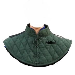 medieval arming collar green arming collar large arming collar padded arming collar new arming collar reenactment LARP costume padded armor