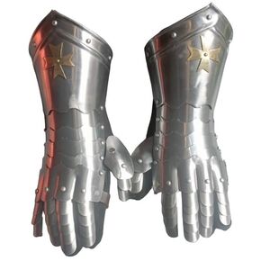 LARP (Live Action Role Playing) Handmade Medieval Templar Cross Knight Crusader Gauntlets Gloves Arming Wear