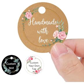 Personalized Hang Tags for Favors, Custom Gift Tags, Customized Gifts Wrapping Labels, Wedding Items Birthday Party Favors Crafts Tag, Round Thick Kraft Paper Hang Tags with String