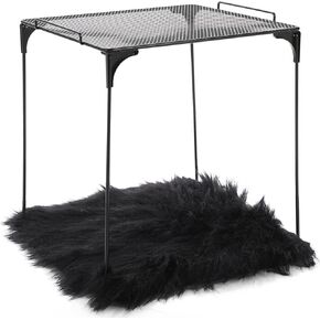 2 Pcs Locker Organizer Shelf and Carpet Decorating Metal Mesh Locker Accessories Square Fluffy Rug for School Office Gym Organization Back to School Essentials(Black)