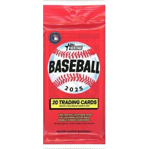 2025 Topps Heritage Baseball JUMBO FAT CELLO HUGE Factory Sealed Pack with 20 Cards! Look for Exclusive Base Dark Yellow Parallels, Aqua Sparkle Chrome Variations & Real One AUTOS!