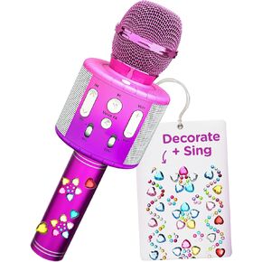 Move2Play, Kids Karaoke Microphone | Includes Stickers & Bluetooth | Kids Birthday Gift | Toy for All Ages 2, 3, 4, 5, 6+ Year Old Girls, Boys & Toddlers (All Pink)