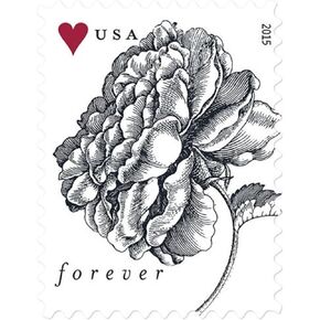 Vintage Rose Postage Stamps - Lot of 40 - Rectangular - Rubber - Red - Standard Size - Forever Valid - Authentic - Postage