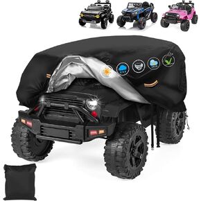 Large Kids Car Cover，Upgraded Power Wheels Covers Waterproof All Weather，Heavy Duty Kids Ride-On Car Cover with Nano Coating,Windproof Buckle and 3 Reflective Strips,Universal Kid Ride-on Accessories