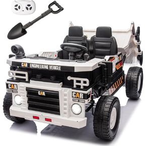 12V 10AH 2-Seater XL Kids Ride on Truck Electric Toy Car with Electric Dump Bed, Parents Remote Control Kids Car Tractor Toys Ride-on Dump Truck for Boys and Girls Ages 3+, Pink