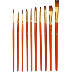 HBJWOV Nylon Wool Paint Brushes Wood Handle Oil Painting Brush Gouache Acrylic Oil Painting Brush for Students Artists Use