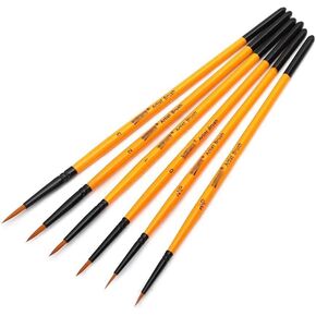 HBJWOV 6 PCS Miniature Detail Paint Brush Set Soft Brushes Pen Acrylic Watercolor Oil Drawing Model Airplane Kits Nail