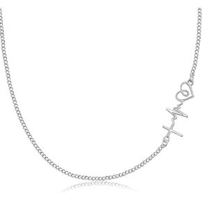 925 Sterling Silver Cross Dove Hamsa Anchor Italian Horn Sun Moon Star Choker Pendant Necklace Jewelry for Women Mens