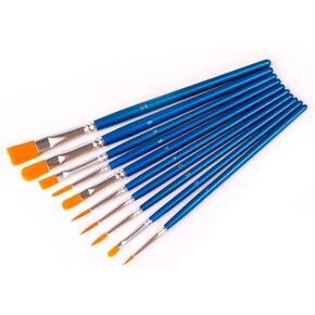 HBJWOV 10Pcs Nylon Paint Brushes Set for Drawing Painting Acrylic Watercolor Professional Art Supplies