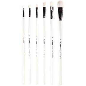 HBJWOV Wooden Handle Long Tail Oil Paint Brushes Painting Pen DIY Art Supplies Watercolor Brush 6Pcs Art Stationery Wolf Hair