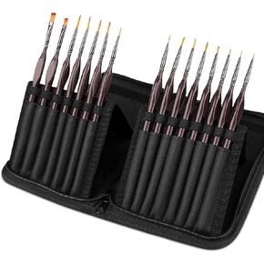HBJWOV Detail Paint Brush Set,15Pcs Miniature Painting Brushes Kit,Professional Mini Paint Brushes Set