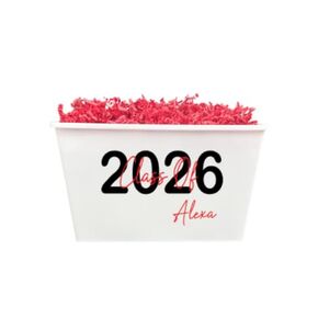 Personalized Plastic Graduation Gift Basket - Senior Class Of 2026 Grad - Team Gift - High School College - Decoration Organization Birthday Bin