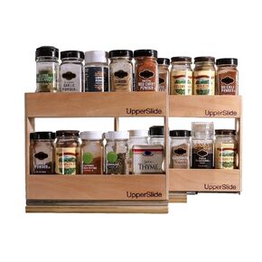 Pull Out Sliding Shelf Spice Racks (Two Small Double) for Upper Cabinet - Starter/Expansion Pack #1 (UpperSlide Cabinet Pullouts Model #US 303SEP1)