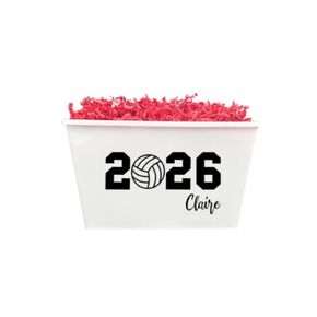 Personalized Team Volleyball Name Sport Gift Basket - Senior 2026 Grad - High School College - Decoration Bin - Senior Night - Gift Bin
