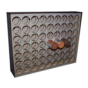 Wood Paint Bottle Rack Organizer for 2oz Craft Paints Wall Mountable - 63 Bottle Version