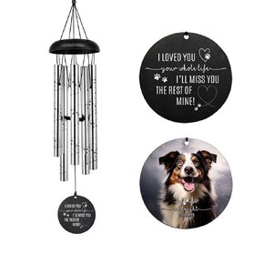 Custom Dog Memorial Wind Chime Personalized Tribute with Photo Name Handcrafted Sympathy Gift for Pet Remembrance Comforting Keepsake for Grieving Pet Owners