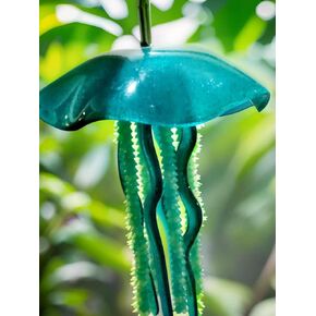 Aqua Fused Glas Jellyfish Wind Chime