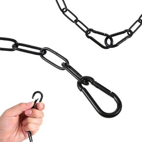 Gate Chain Lock with Carabiner Barn Chain Link Fence Lock Safety Gate Link for Home Outdoor Camping Yards Pet Cages Horse Goat Dog Stall Barn and Fence Gates