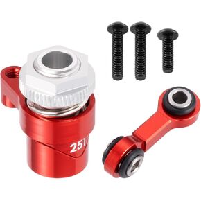 7075 Aluminum RC Servo Saver Arm 25T with Steering Drag Link for Tra-xxas 1/16 Mini Maxx 2S 1/10 4WD Ford GT 4-TEC 2.0 3.0 RC Car Upgrade (Blue)