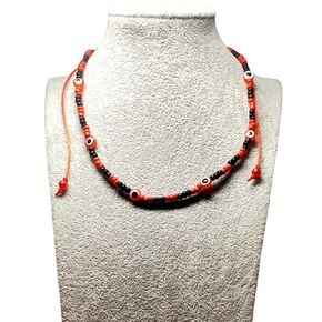Evil Eye Orisha Iyawo Babalawo Santeria Necklace Eleke Collar Unisex (Shango)