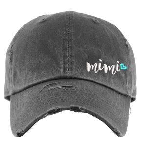Mimi w/Heart Hat | distressed Baseball Cap or Ponytail Hat | Mimi Gifts | Personalize it! | Custom Embroidered Hat