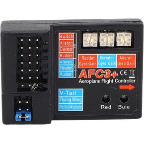 Walfront AFC3 3 Axle Gyro Controller Stabilizer System for RC Fixed Wing Aircraft Full Time Controller with LED Light Display for All Common RC Systems