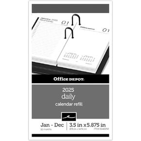 2025 Office Depot Daily Desk Calendar Refill, 3-1/2" x 6", Traditional, January 2025 To December 2025, SP717D5025