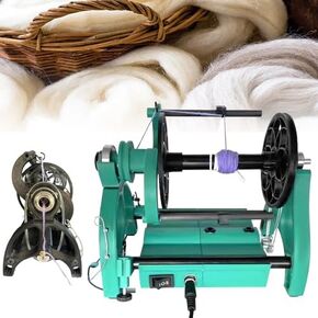 12V Mini Electric Spinning Wheel for Wool Yarn - Adjustable Speed Fibre Winding Machine with 12mm Feeding Opening, Perfect for Hand Weaving and Crafting, Purple