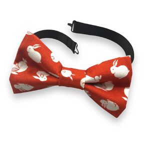 Bunnies Adult Bow Tie/Pre-Tied Ready to Ship BowTie/White Rabbits bow tie