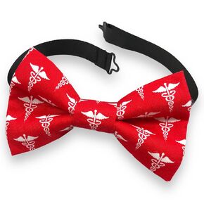 MEDICAL BOW TIE/Handmade Fabric Bow Tie w Adjustable Strap/Caduceus Ready to Ship Accessory/Preppy Bow Tie Wedding/Cool Bow