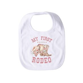 My First Rodeo First Birthday Bib Farm Cowgirl 1st Birthday Baby Girl Bib Cake Smash Bib One Year Old