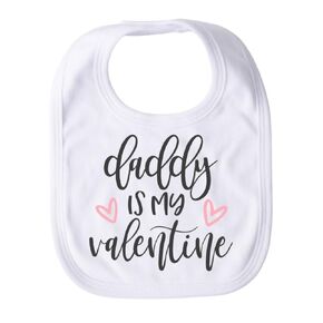 Daddy Is My Valentine Bib Valentine's Day Baby Girl Bib Cute Valentines Bib Newborn Girls First Valentine New Dad Gift