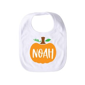 Personalized Pumpkin Bib Baby Boy Thanksgiving Bib Baby Girl Halloween Bib Boys or Girls Custom Name Fall Bib Baby Shower Gift