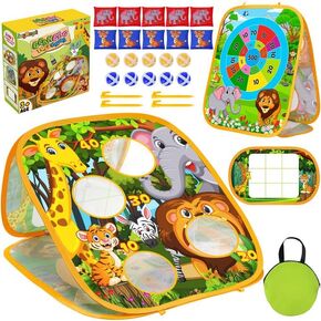 لعبة Bean Bag Toss Toys Outdoor Toys للأطفال الصغار ، لعبة Cornhole خارج الألعاب للأطفال الذين تتراوح أعمارهم بين 3 و 5 سنوات ، لعبة كرنفال Toodler Kids Outdoor Toys للأعمار من 5 إلى 7 سنوات
