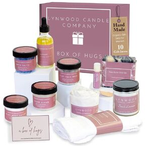 Lynwood Skin Care Gift سلال للنساء - مجموعات حمام عيد ميلاد في سن المراهقة لأفضل صديق ، هدايا SPA Teens لها ، مجموعة Bridal Shower Lavender Spa Set ، صناديق أدوات الرعاية الذاتية للأم والجدة والأخت