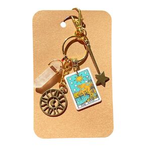 The STAR Tarot Card Woman Bag Charm, Woman Car Keyring, Crystal Keychain, Chunky Purse Charm, Women Accessories, Christmas Gifts for Her, Him, Manifestation Charm