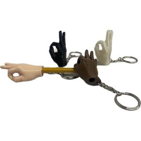 OK Finger Meme Keychain (Beige)