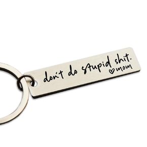 Engraved Key Chain, Drive Safe Have Fun, Mom Gift to Kids, Graduation Keychain, New Driver, Gift from Mom, Gifts from Parents, Be Safe Keychain