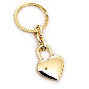 Gold Heart Padlock Keyring Keychain Pendant Charm