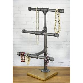 Jewelry Display Rack - 3-Tier Industrial Style Pipe