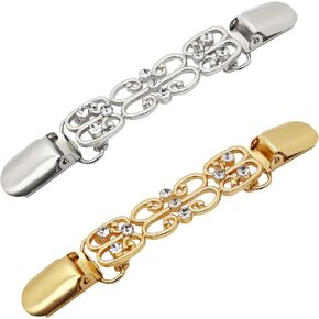 2 PCS Cincher & Shirt Clip Retro Dress Clips for Shawl و Cardigan و Sweater و Cloths & Pant Trainener Clip (عقدة)
