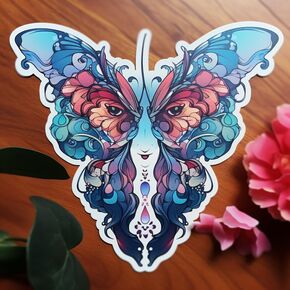 Abstract Colorful Butterfly Vinyl Decal – 5-Inch Waterproof Sticker for Cars, Bikes, SUVs, Trucks, Helmets, Laptops, Water Bottles, Notebooks, Windows, Guitars, and Skateboards