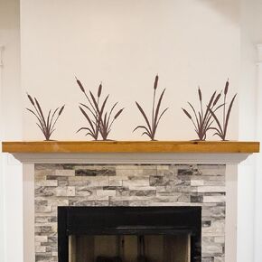 مجموعة شارات الجدار Cattail | ملصقات فينيل عشب مارش | ديكور ريفي | فن الجدار المقصورة