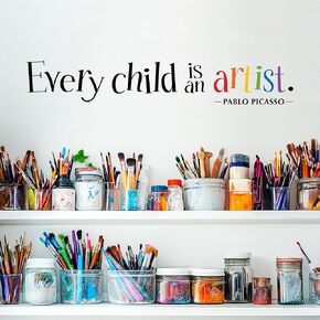 Every Child is an Artist Wall Decal | Inspirational Classroom Quote for Teachers | Art Room Vinyl Sticker | Kids Room Decor
